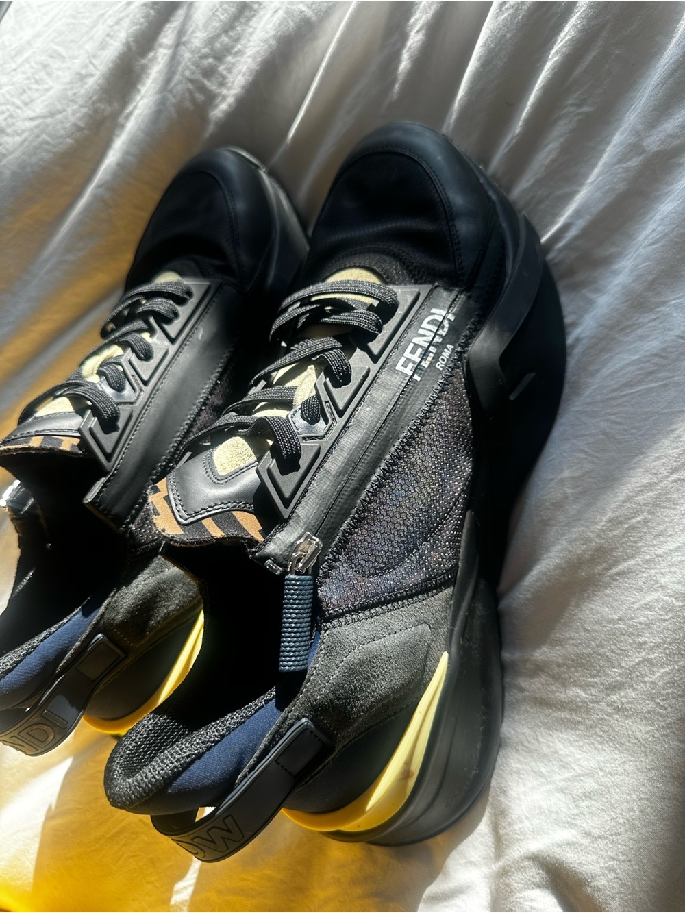 Fendi Flow Black Men's Sneakers with Branded FF Sole